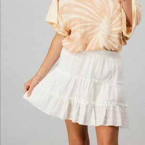 White Eyelet Mini Skirt